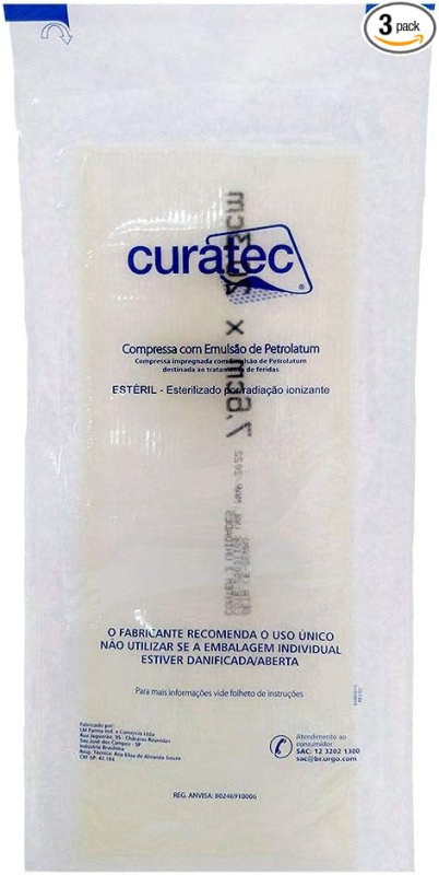 COMPRESSA EM PETROLATUM COM 3 UNIDADES CURATEC