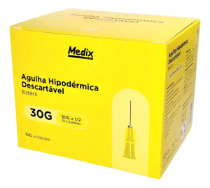 AGULHA 13 X 0,30 MM MEDIX CAIXA COM 100 UNIDADES